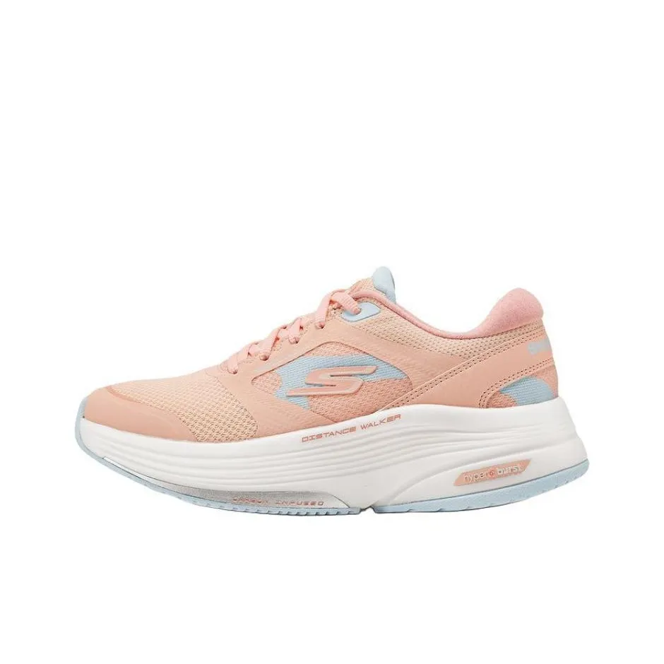 Skechers Go Walk Distance Walker Slip-Resistant Abrasion-Resistant Low Top Casual Running Shoes Women's Pink Скачи Skechers Go Walk Distance Walker противоскользящие устойчивые к истиранию низкий топ повседневные беговые кроссовки женские розовые