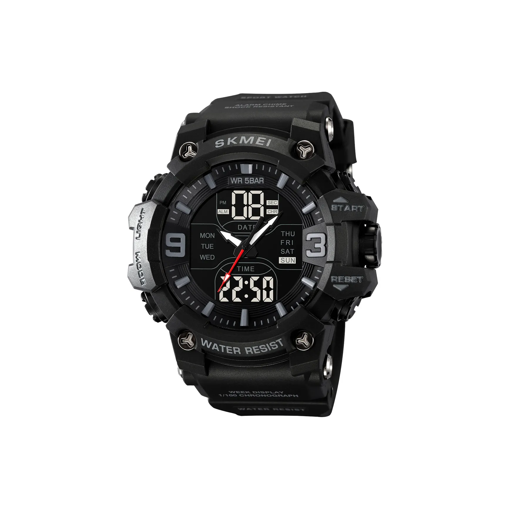 SKMEI Электронный Механизм TPU Ремешок Часы Унисекс Черный Циферблат
