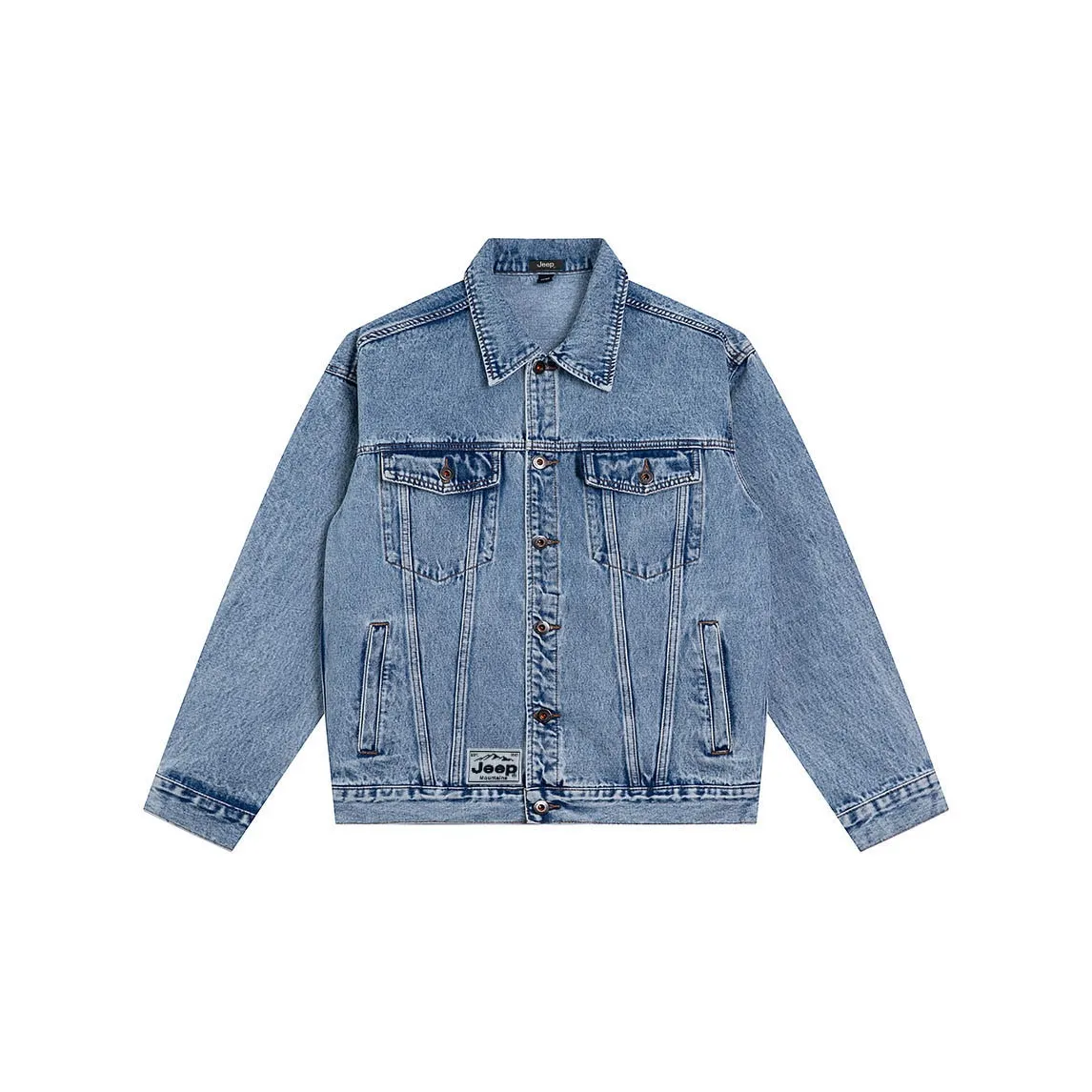 JEEP Pasture Horse Lifestyle Деним Куртка Унисекс Отбеленный Синий