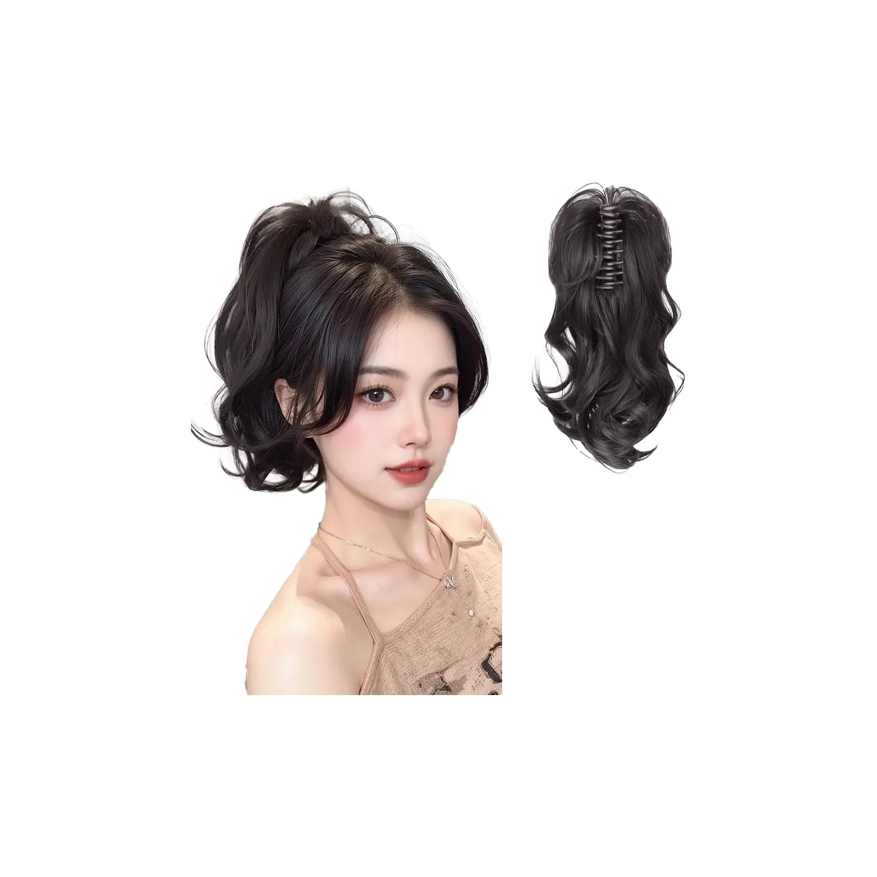 WANWANFENG Русалка Пончо Женская Перука Белокочечное Волокно Пончо