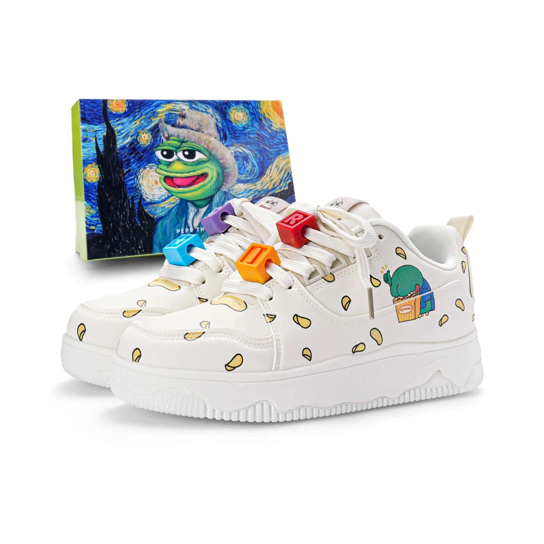 Pepe The Frog Low Top Skateboard Shoes Unisex