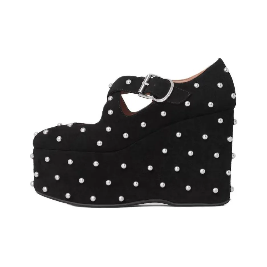 Alaia Wedge Heel High Heels 11cm Women's Black