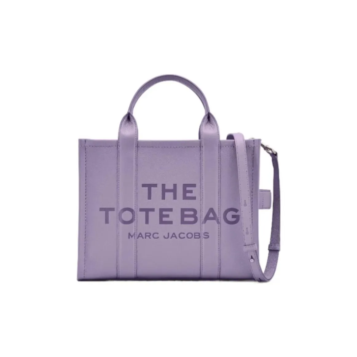 MARC JACOBS Full Grain Leather Tote Bag Shopping Bag Shoulder Bag Handbag Medium Size Women's Purple