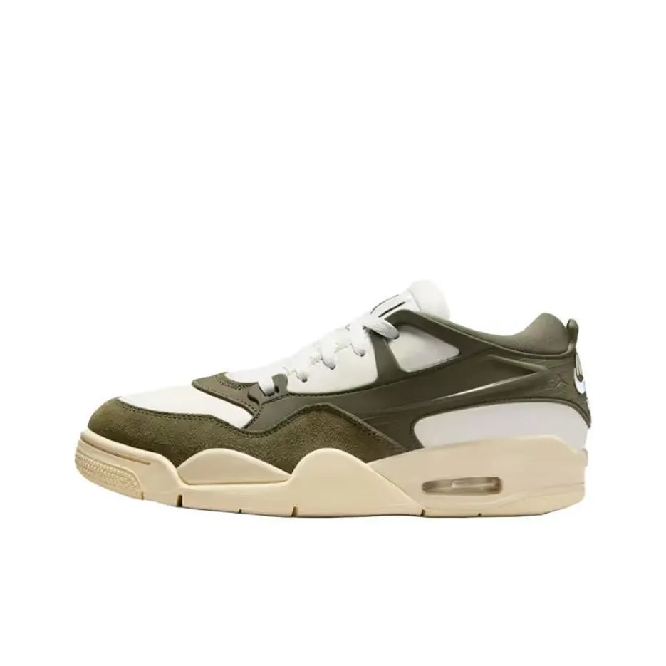 Jordan Air Jordan 4 Anti Slip Wear Resistant Low Top Vintage Basketball Shoes Women's White Green