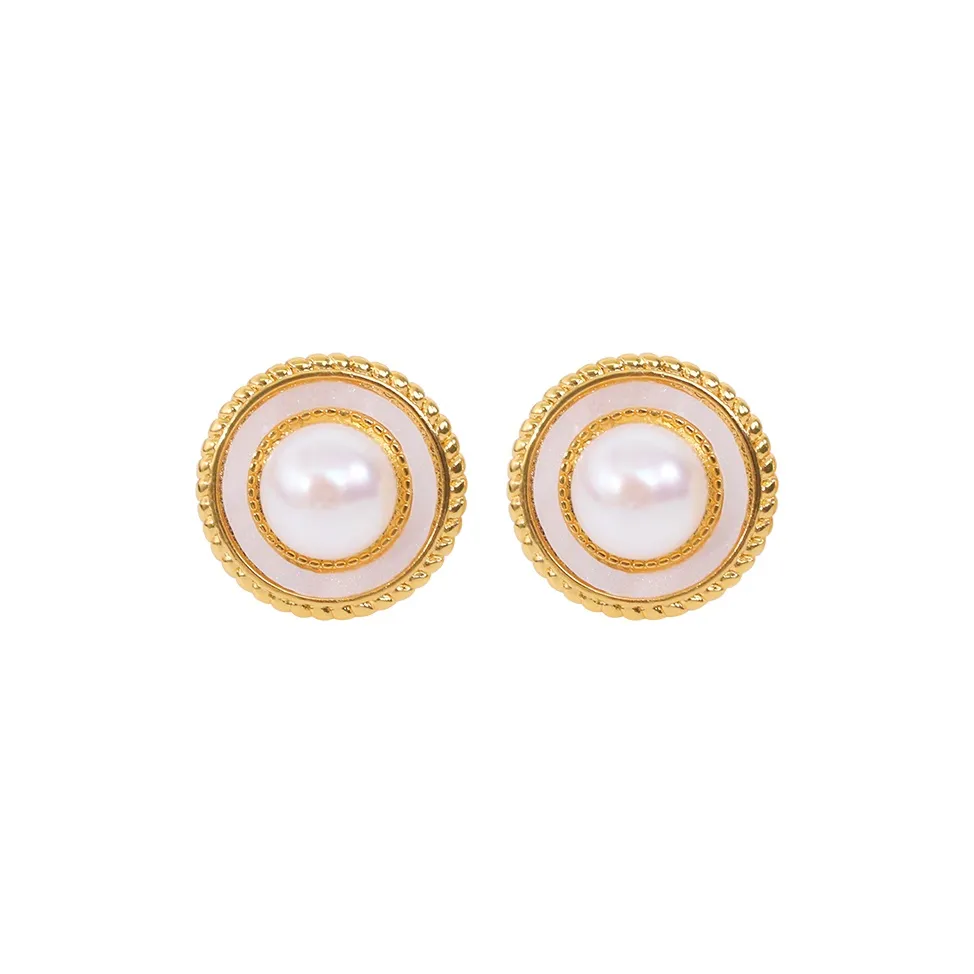 ZHENZHUAOMI Pearl Stud Earrings Women's