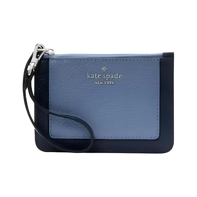 Kate Spade Litchi Grain Leather Card Holder Small Size Women's Marine