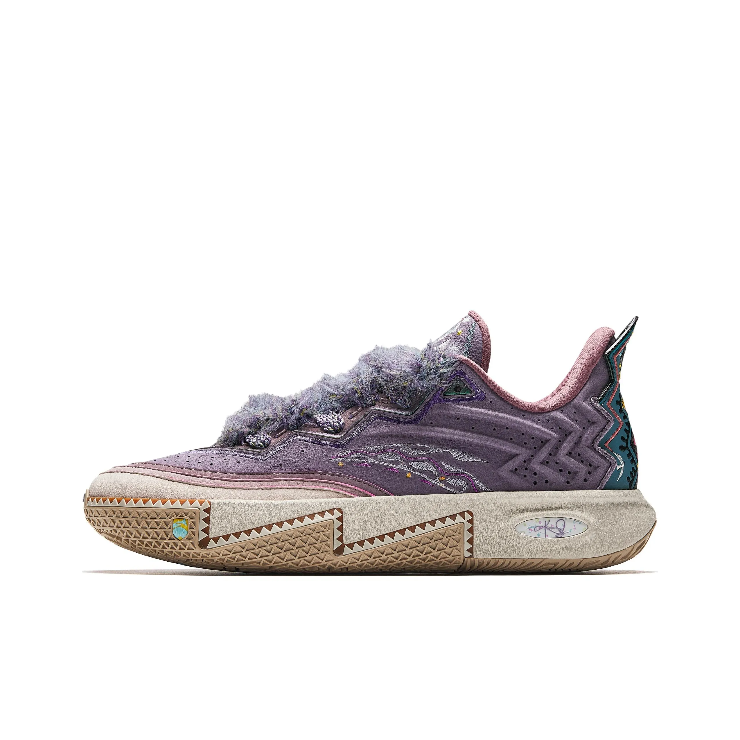Anta KAI 2 Cushioning Wear Resistant Rebound Low Top Basketball Shoes Men's Gray Purple Blue