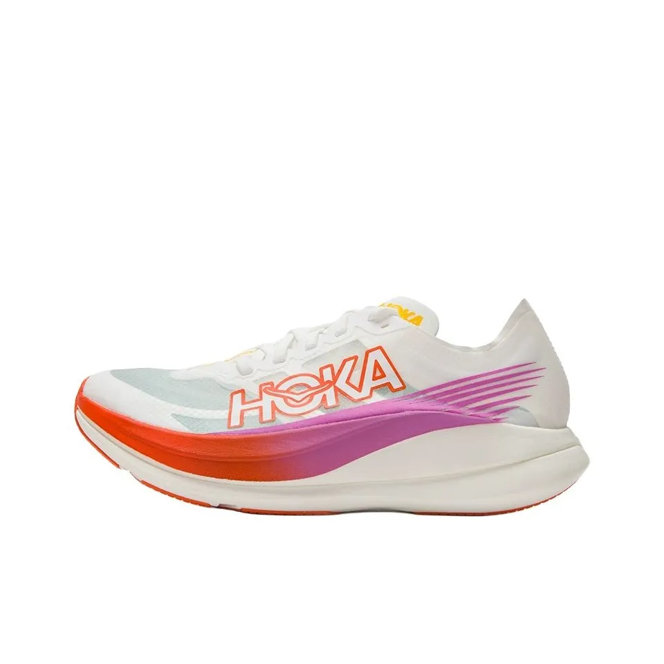 HOKA ONE ONE ROCKET X 2 Противоскользящий Устойчивый к износу Низкий Топ Повседневные Кроссовки для бега и гонок Мужские Белые