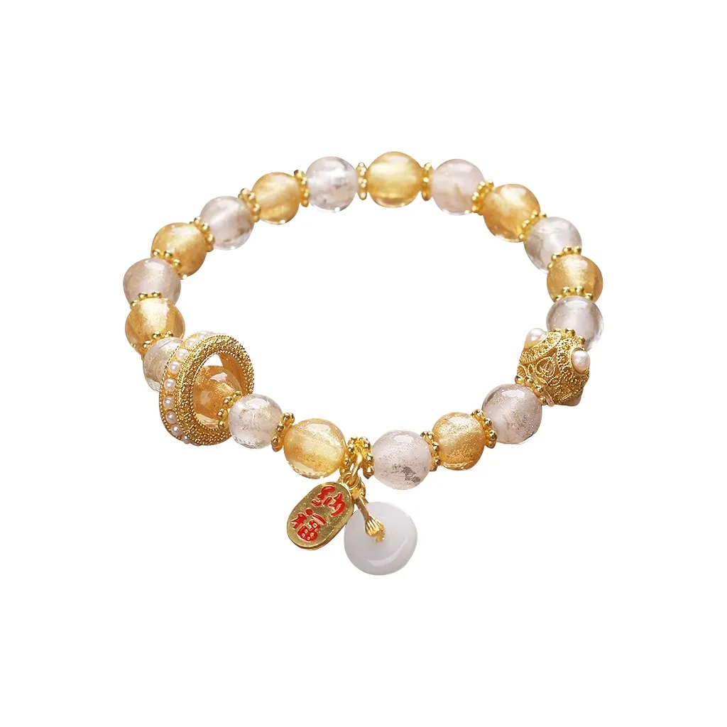 MGS Fortune Crystal Beaded Bracelet Niche Design Refined Bright Future Premium Exquisite Box Women's