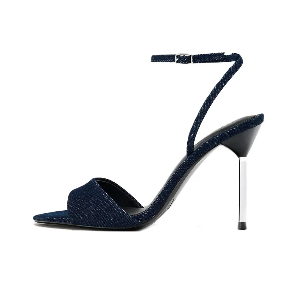 ZARA One Ремень Сандалии 11 см Женские Синие