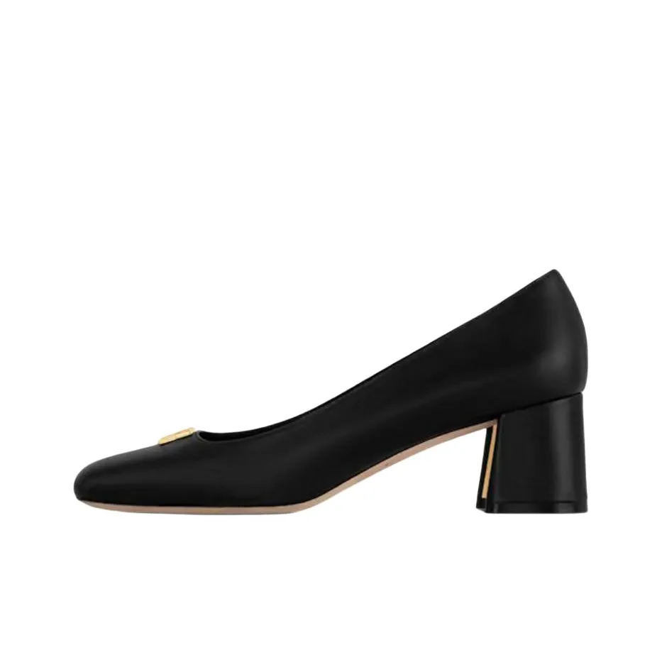 LOUIS VUITTON Swing Block Heel High Heels 5.5cm Women's Black