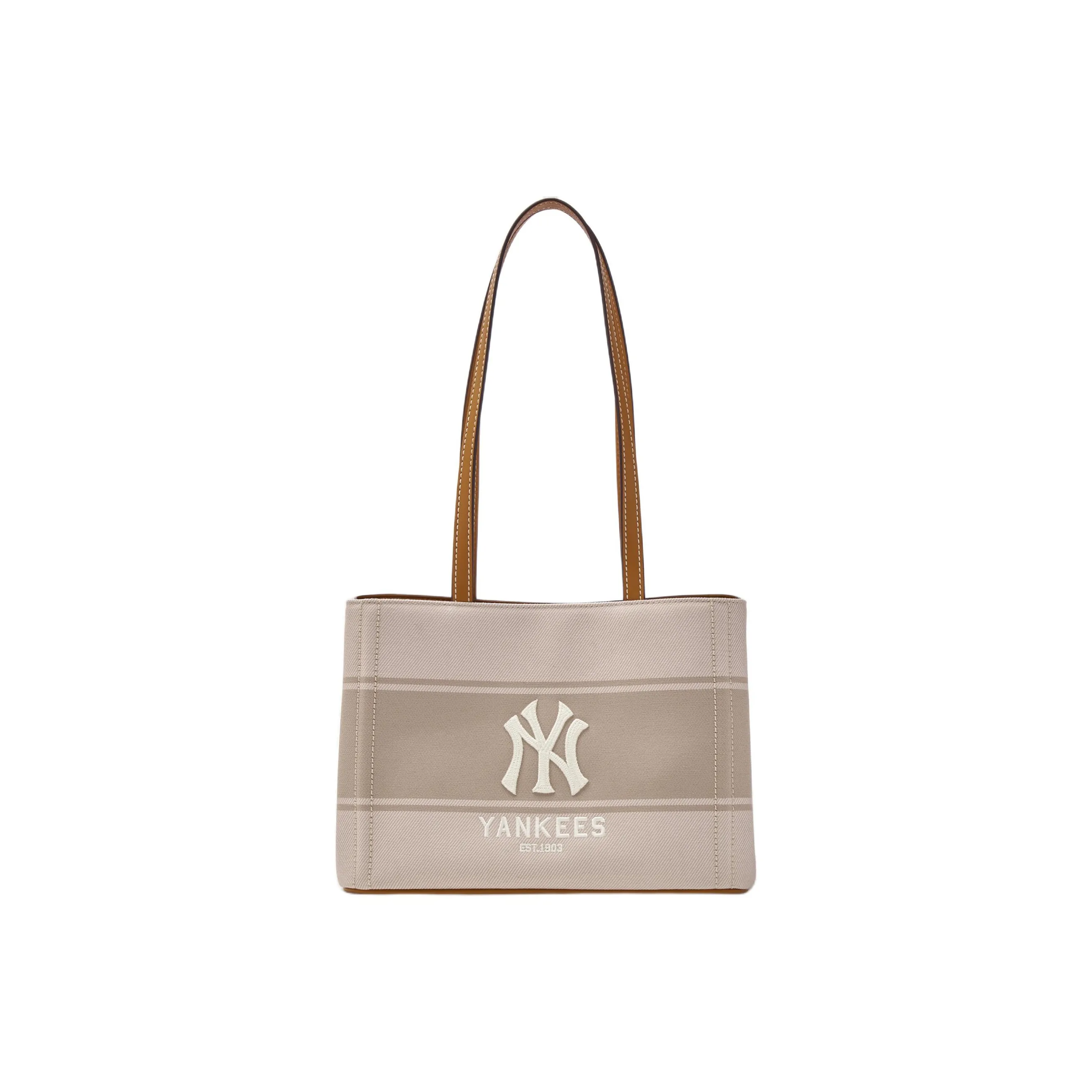 MLB Полиэстер Тоут Сумка Сумка для покупок Сумка через плечо Женская Бежевая