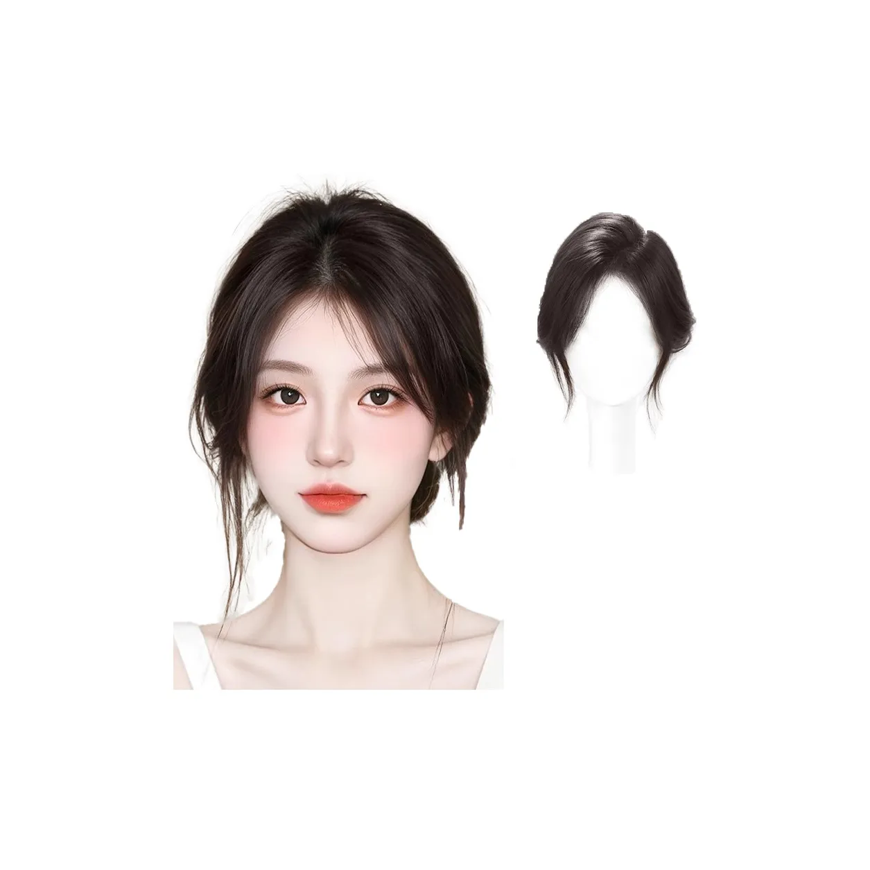 WANWANFENG Натуральный корректирующий челку женский парик