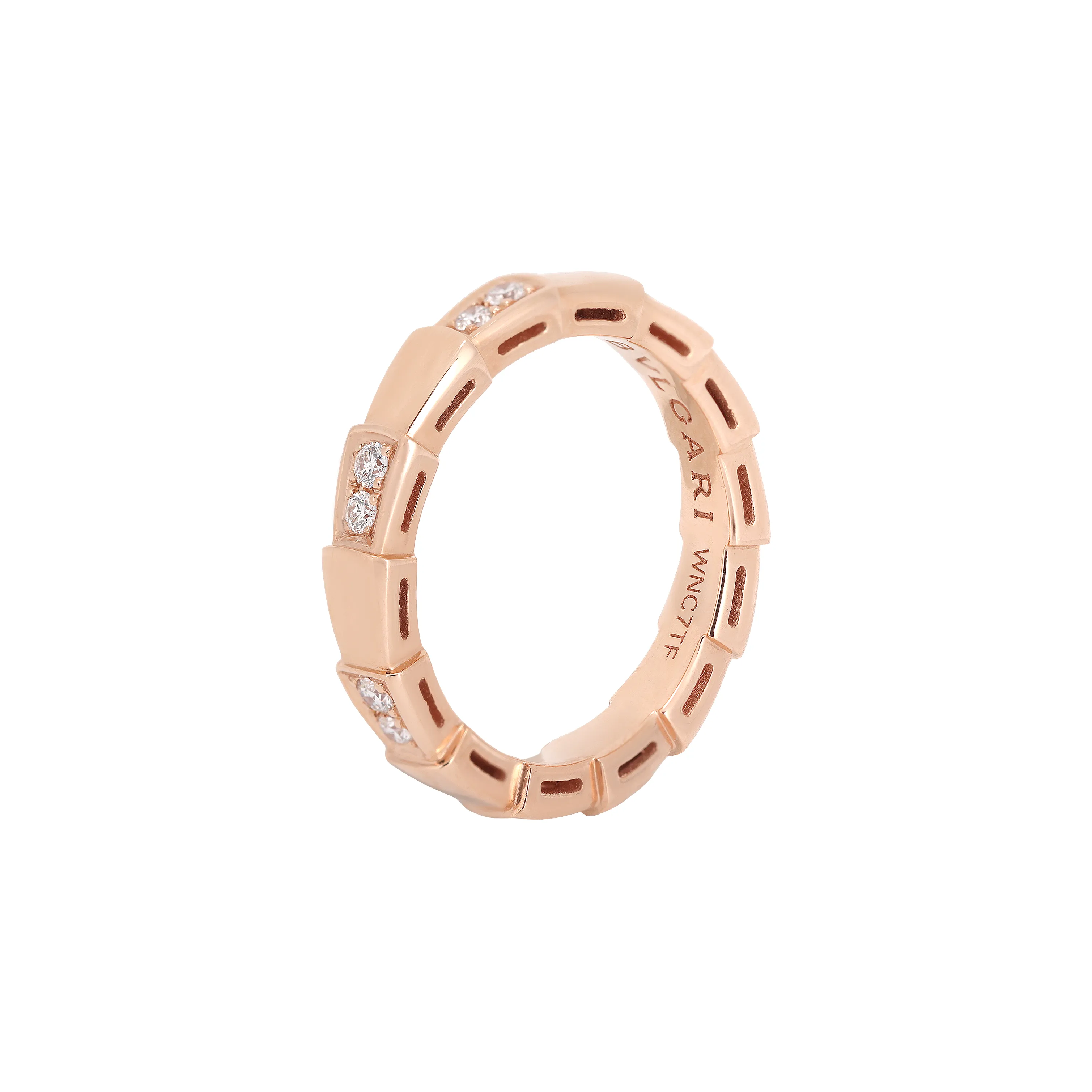 BVLGARI 18K Rose Gold Diamond Rings Women's Rose Gold