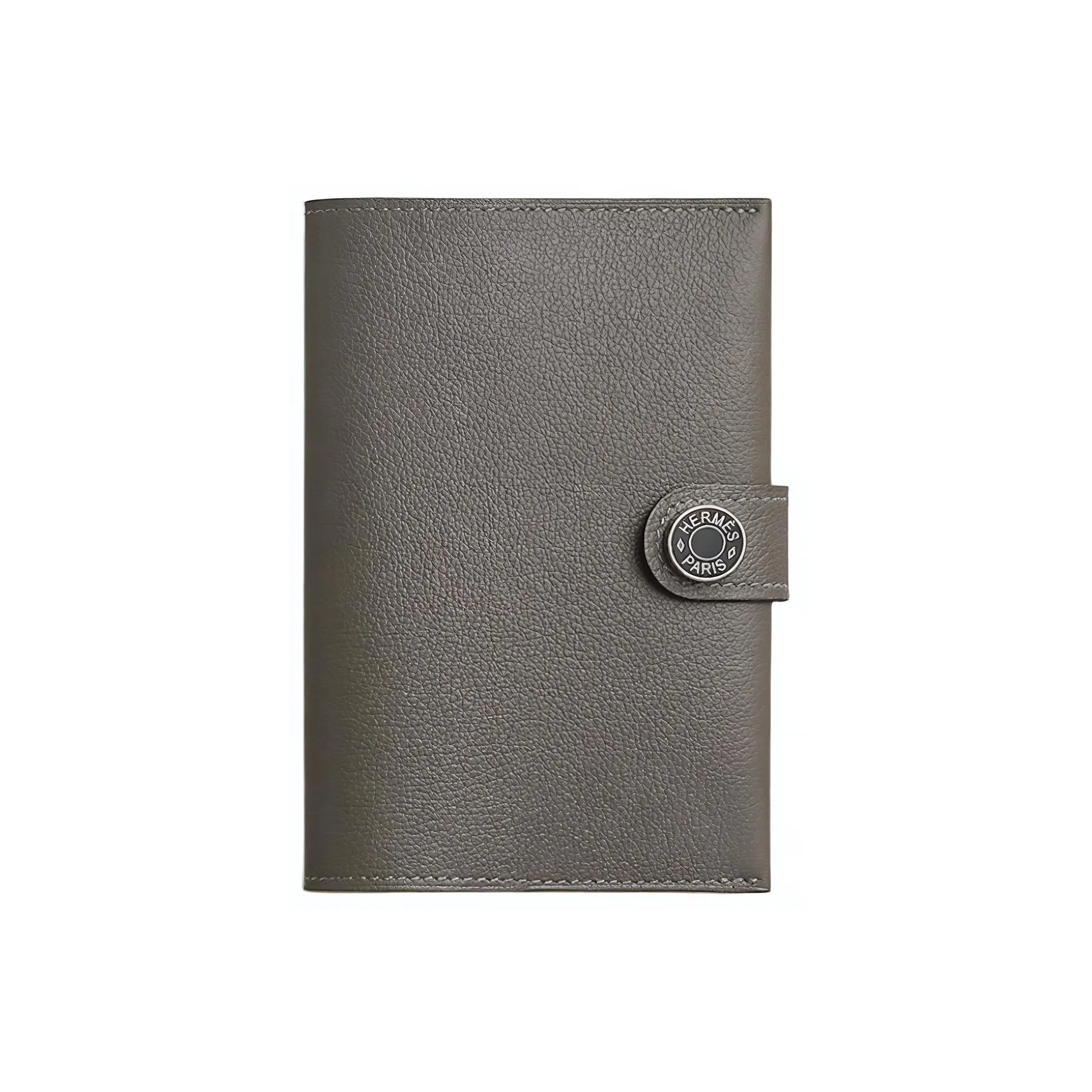 HERMES R.M.S Evercolor Leather Passport Holder Men Rain Cloud Gray