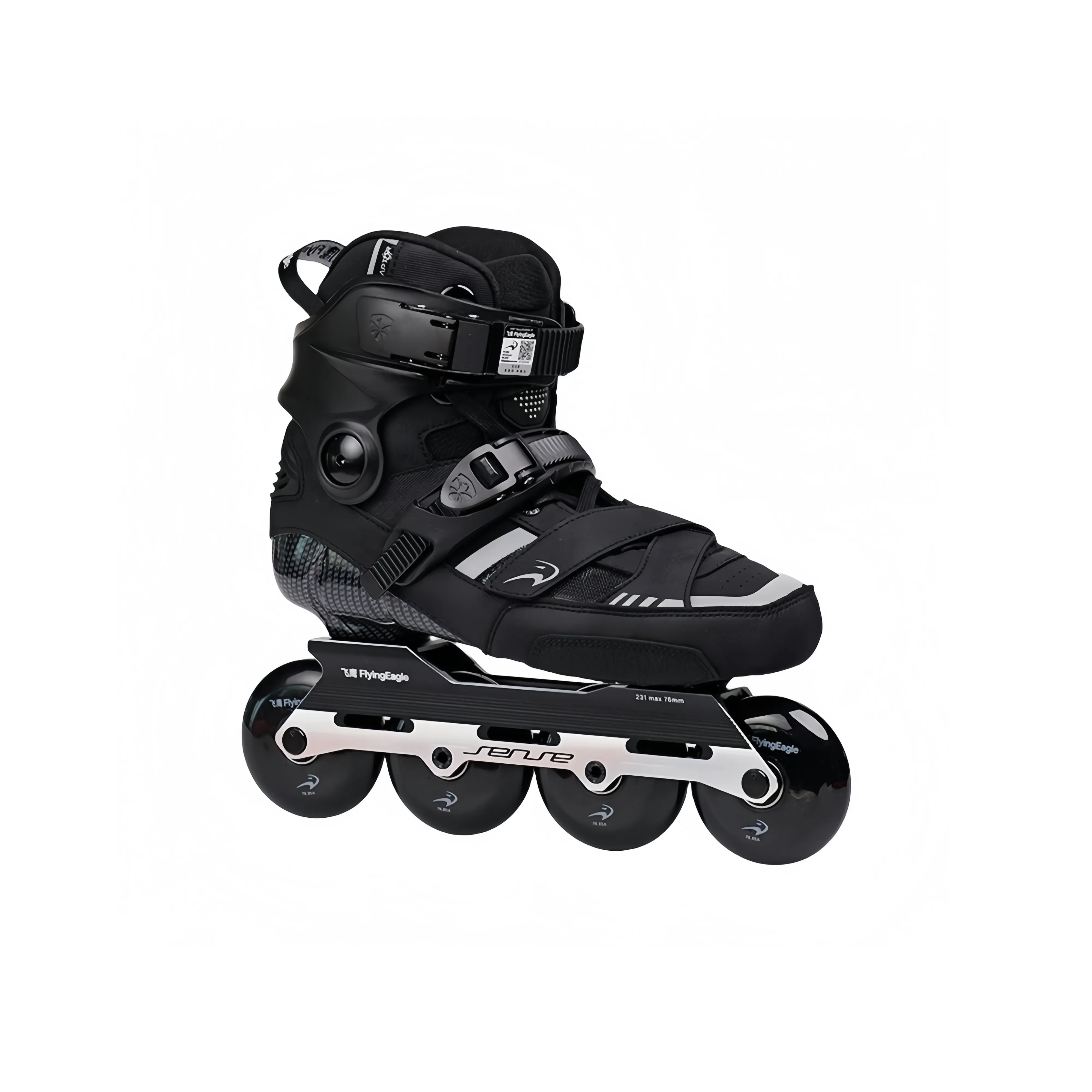 FLYING EAGLE Inline Skates Wild Street FSK City Street Racing, Trickster Drifting Unisex Silver Black