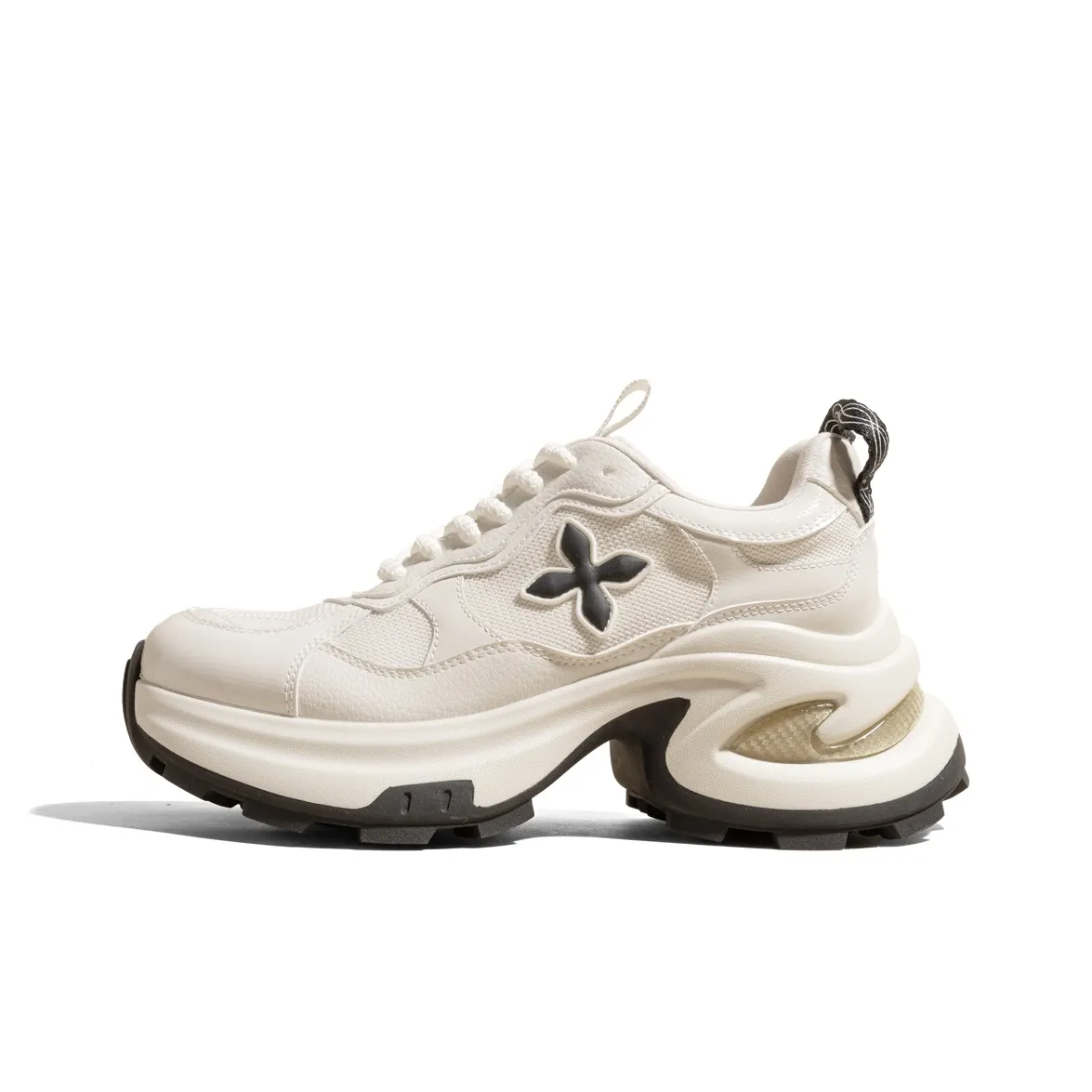 KODI Abrasion Resistant Breathable Low Top Chunky Sneakers Women's Cream Beige
