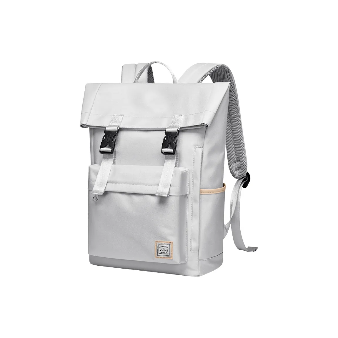 V.NINE Ткань Рюкзак для школы Back To School Унисекс Университетский рюкзак Утренний туман Серый Обсидиановый Черный