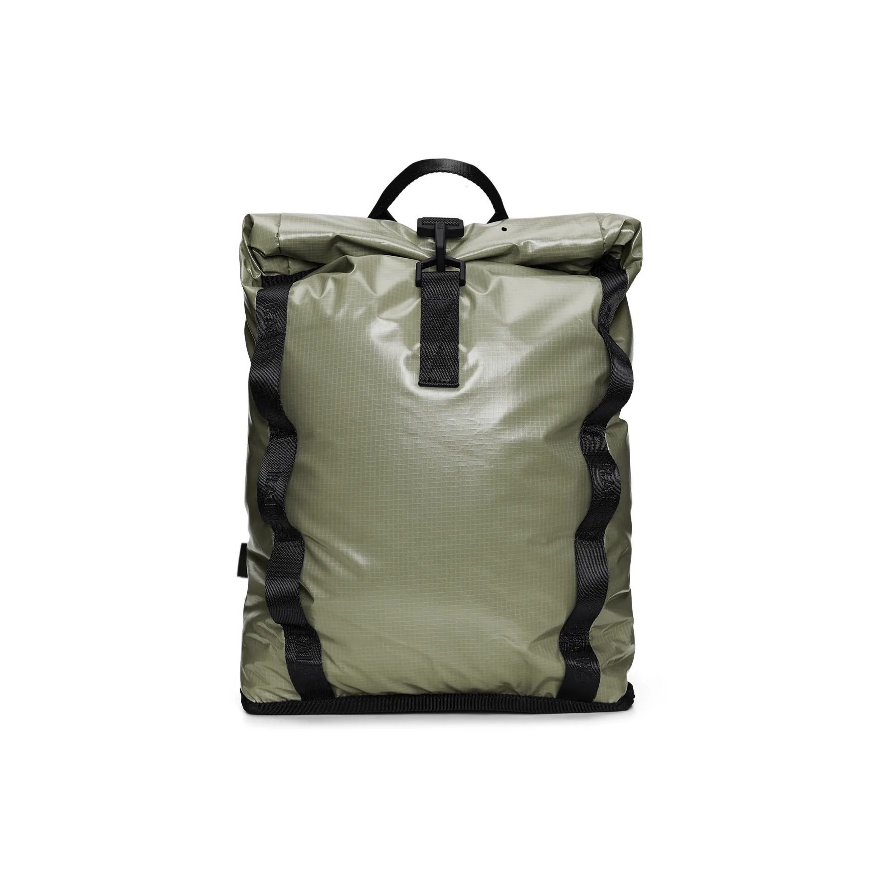 Rains Polyester Backpack Small Size Unisex Black/Light Cyan Green/Mist Gray