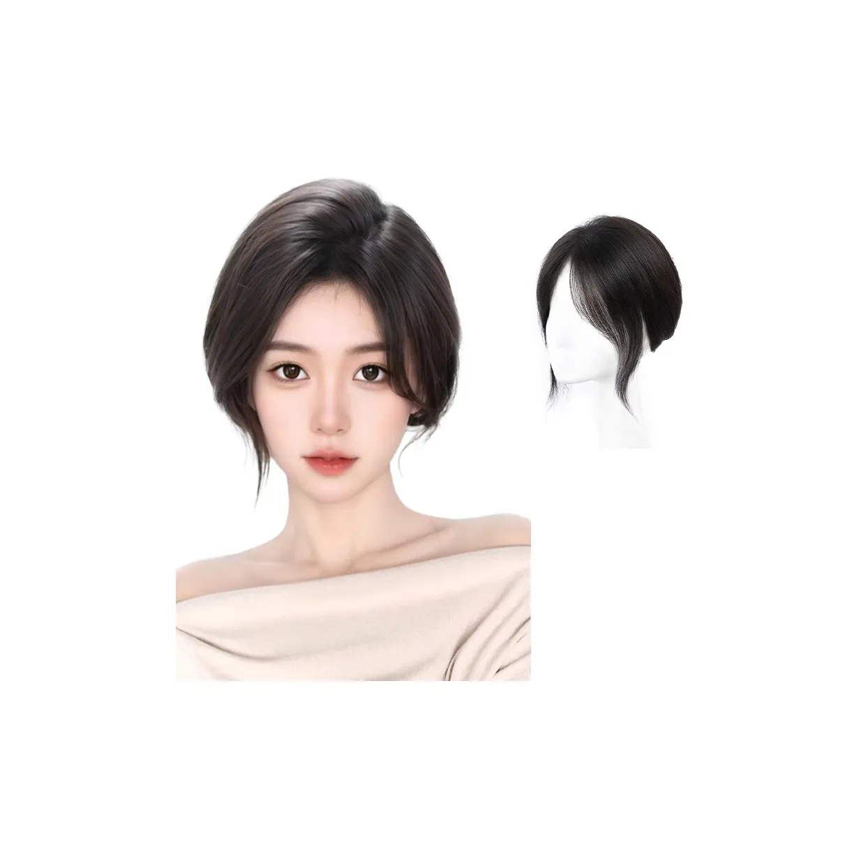 MUYAN Расширения для волос Стрипы Парики Человеческие волосы Короткие Прямые волосы