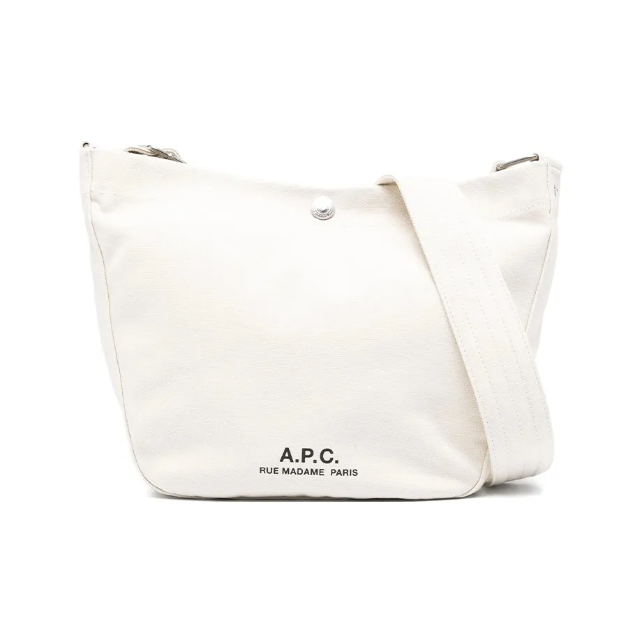 A.P.C Переработанный хлопок Сумка через плечо Маленькая Женская Светлый бежевый