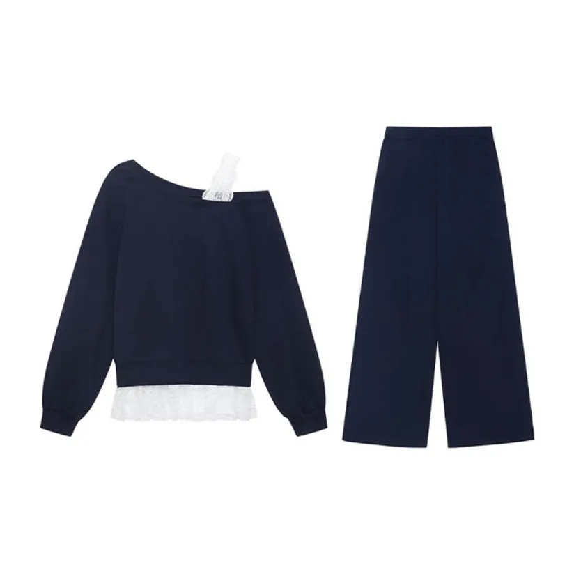 UYH Fashion Casual Костюм Женский Темно-Синий