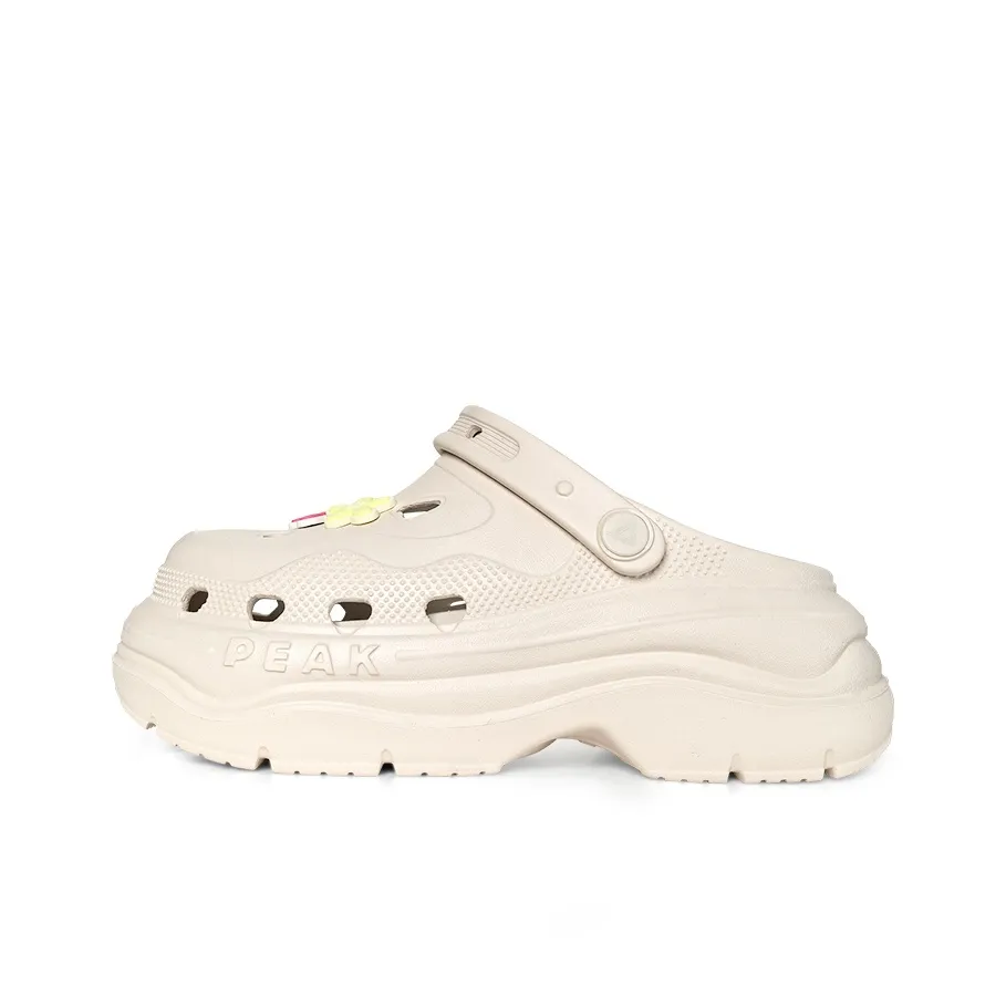 PEAK Pole Hole Shoes Clogs Women's Beige