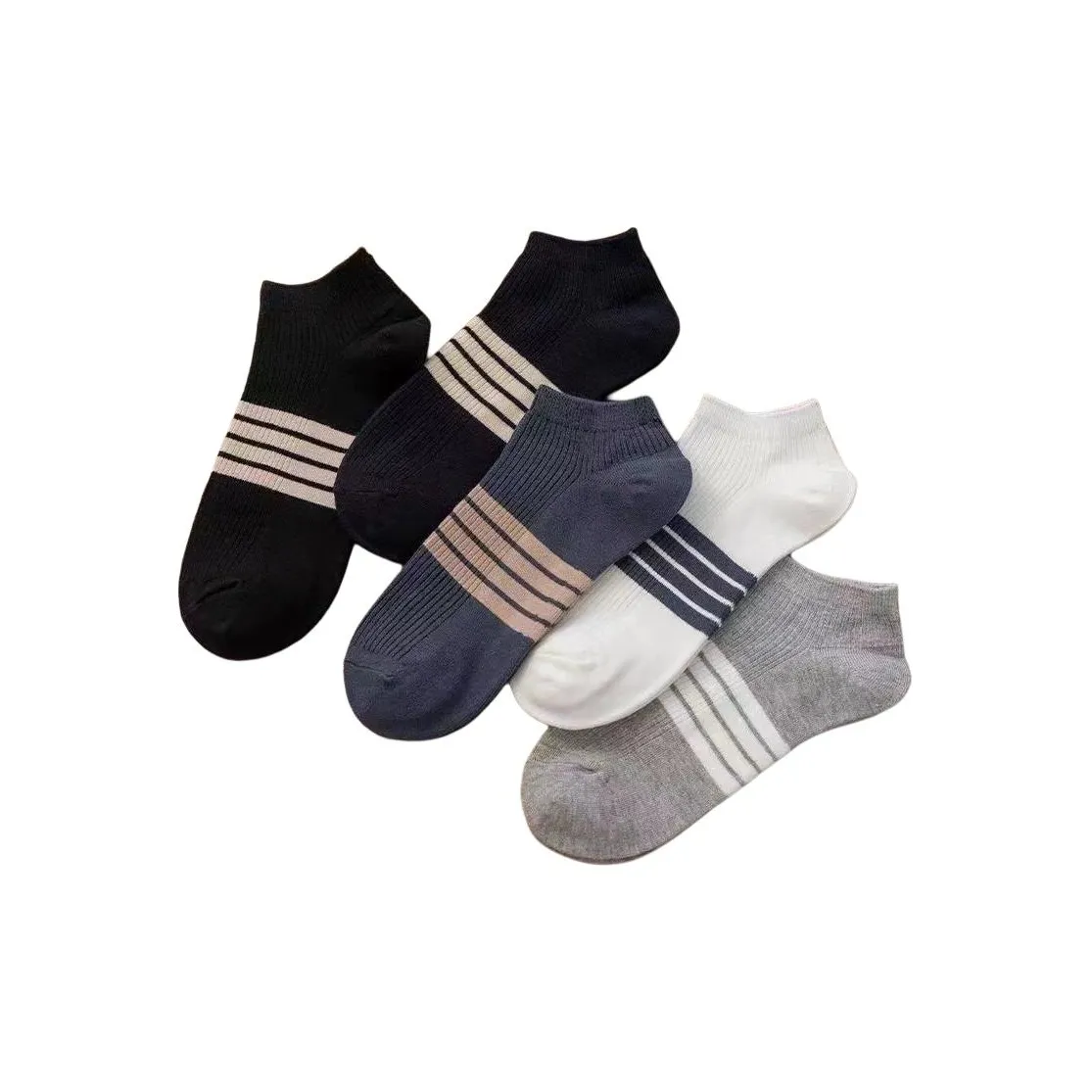 Beerus Ankle Socks Men's 5 Pack Vintage Four Stripe