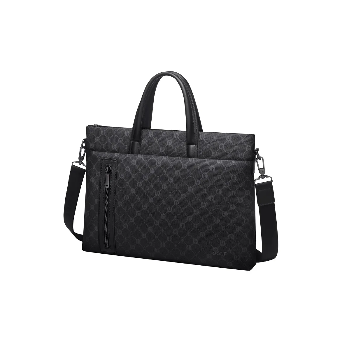 GOLF PVC With Synthetic Leather 15 Inch Computer Handbag, Crossbody Bag, Briefcase Tubas Men's Gray & Black