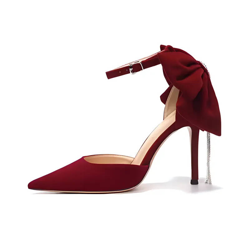 Xingdiman Низкий каблук Высокий каблук Женские Велюровый Красный