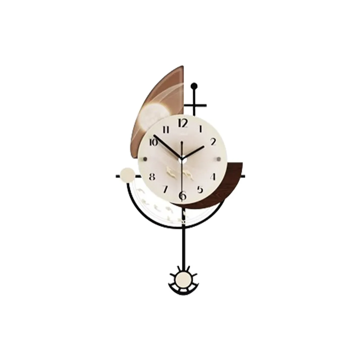 Meishida Механизм с плавным ходом секундной стрелки Стена Часы Унисекс Бежевый
