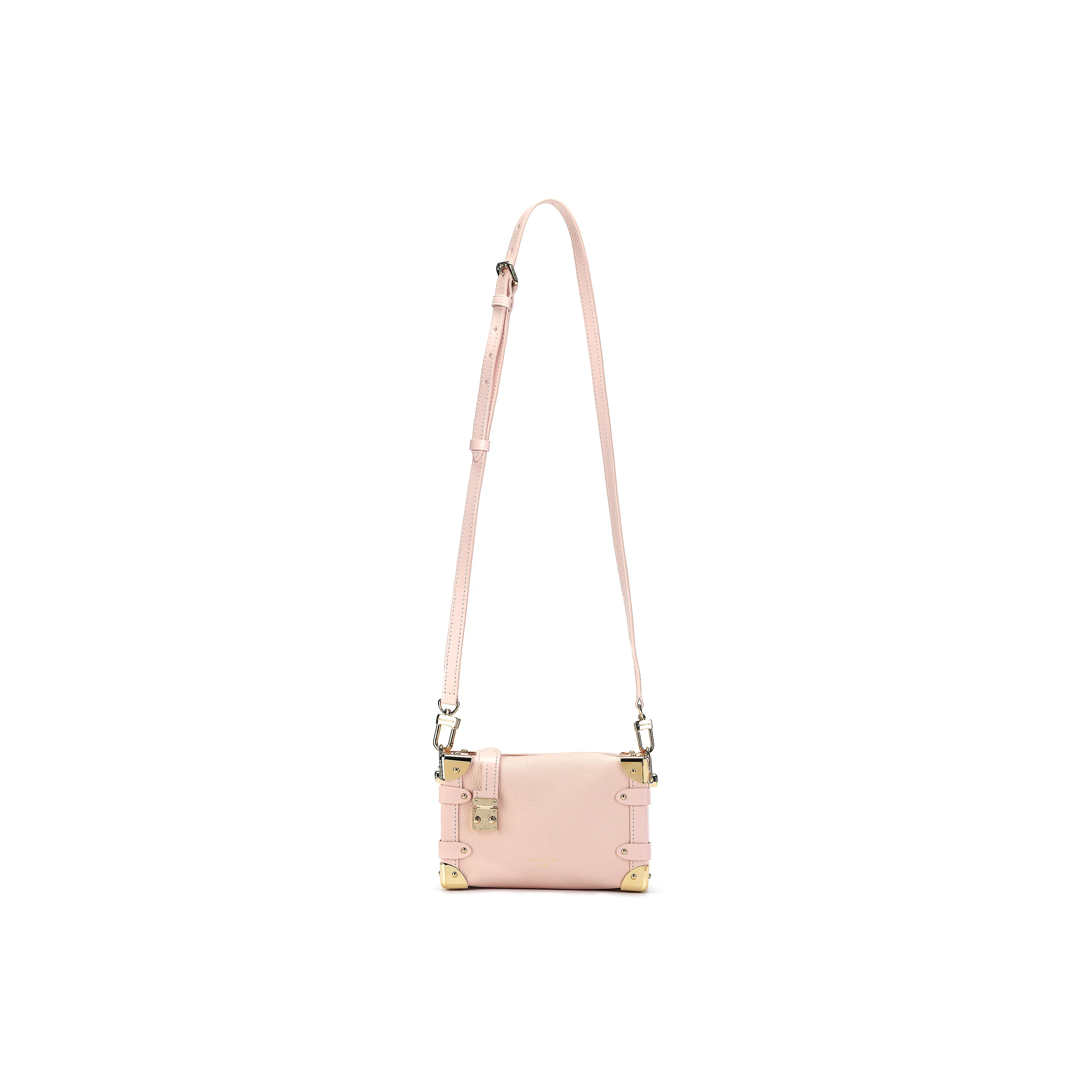 LOUIS VUITTON SIDE TRUNK Cow Leather Crossbody Bag Shoulder Bag Handbags Small Size Women's Pink