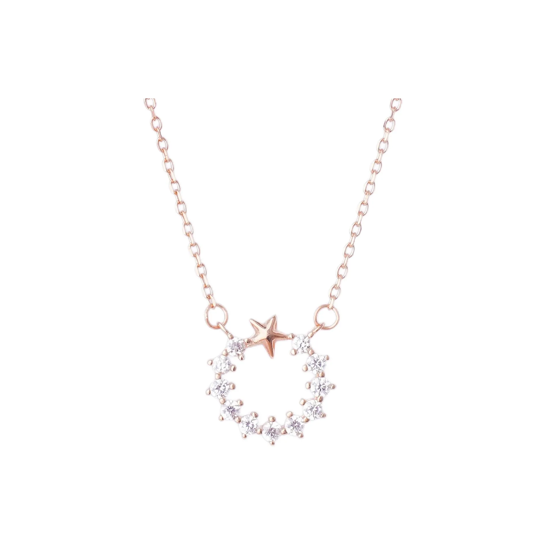 ZURY S925 Silver Necklace Collarbone Chain Women's Rose Gold Compact And Cute Versatile Perfect For Anniversary Gifts