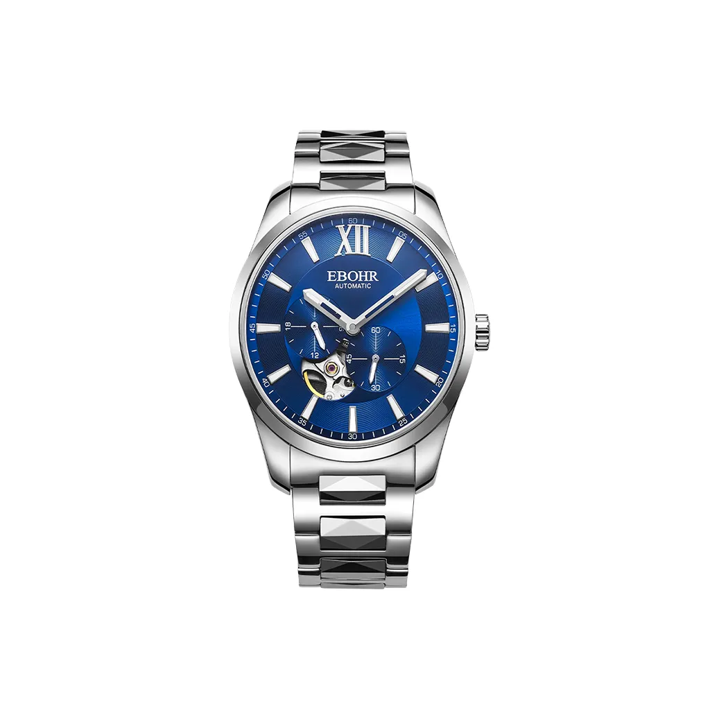 EBOHR Master Collection Механическое устройство часы из волфрамовой стали ремешок мужские часы синий циферблат
