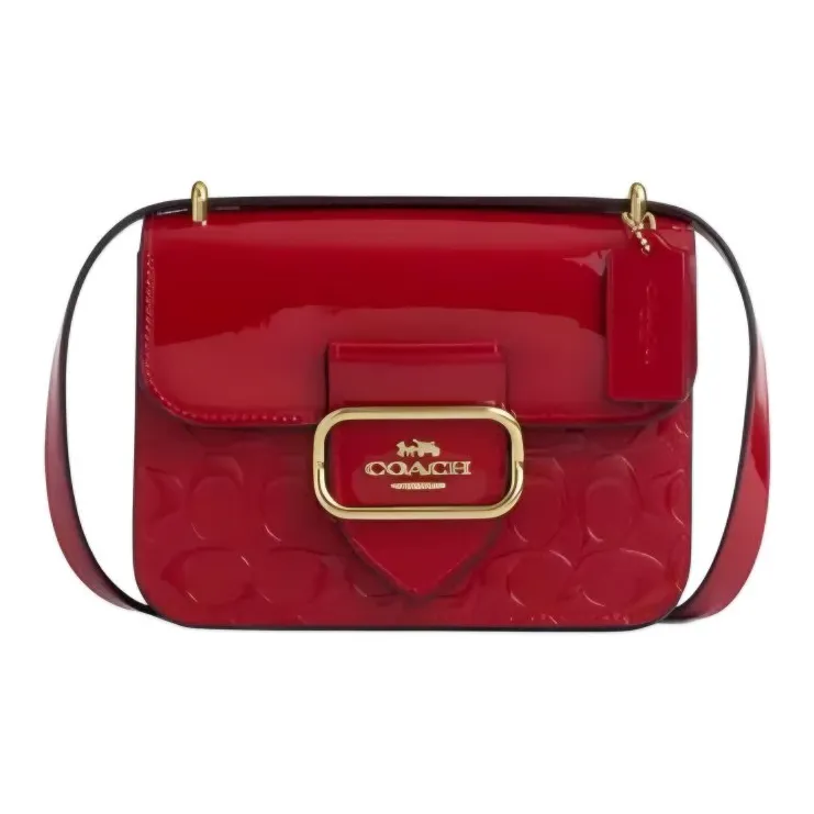 coach Added Morgan Cow Leather Handbag, Shoulder Bag Trumpets Women's Red