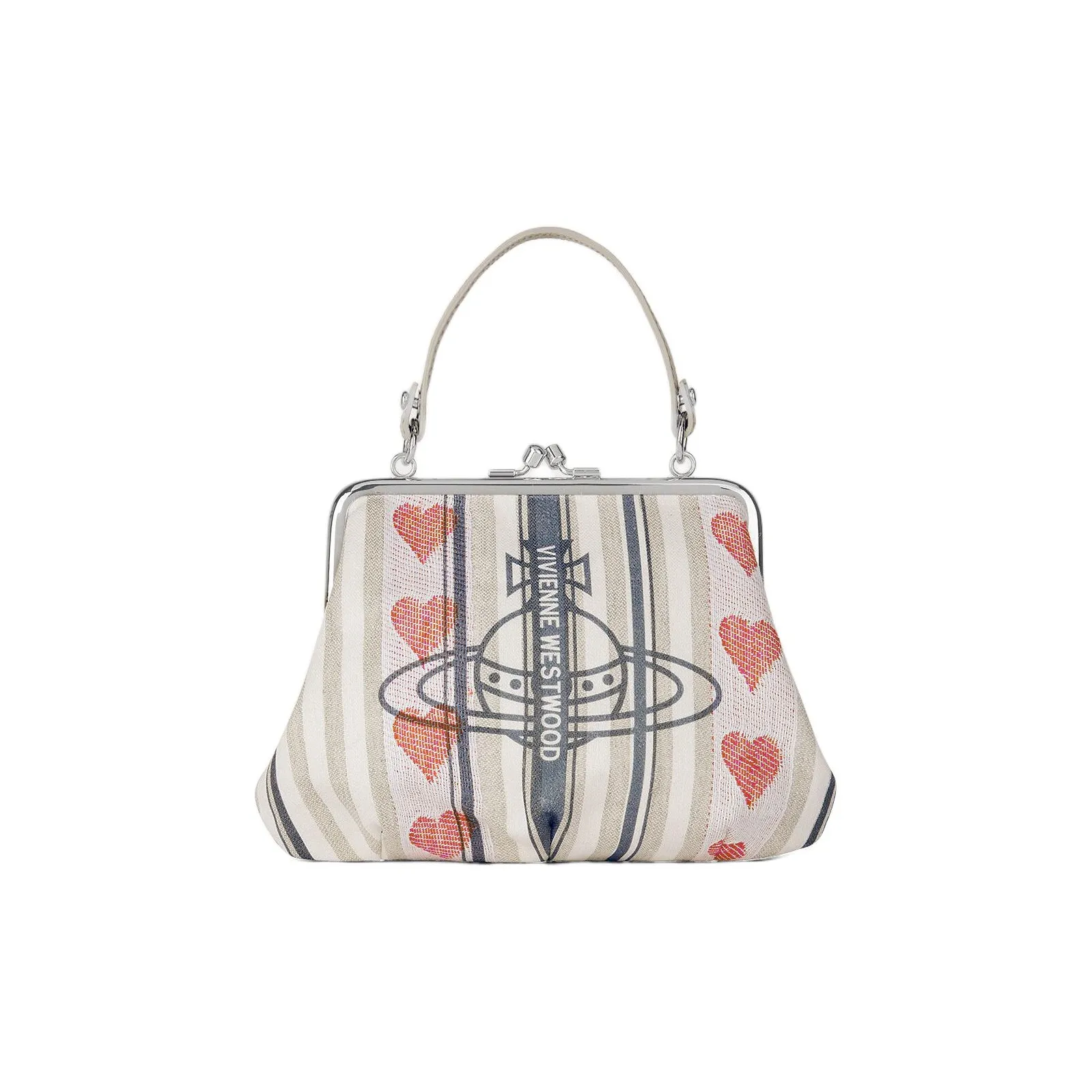 Vivienne Westwood Granny Frame Linen Wallet Handbag Women's Multicolor