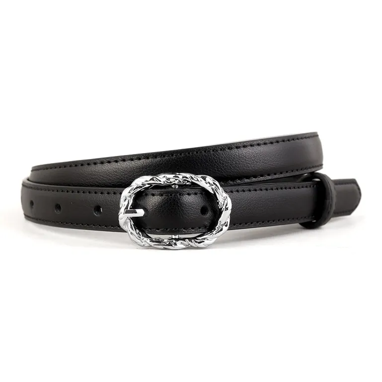 Lanza Cow Split Leather Belts Women's Width 2CM
