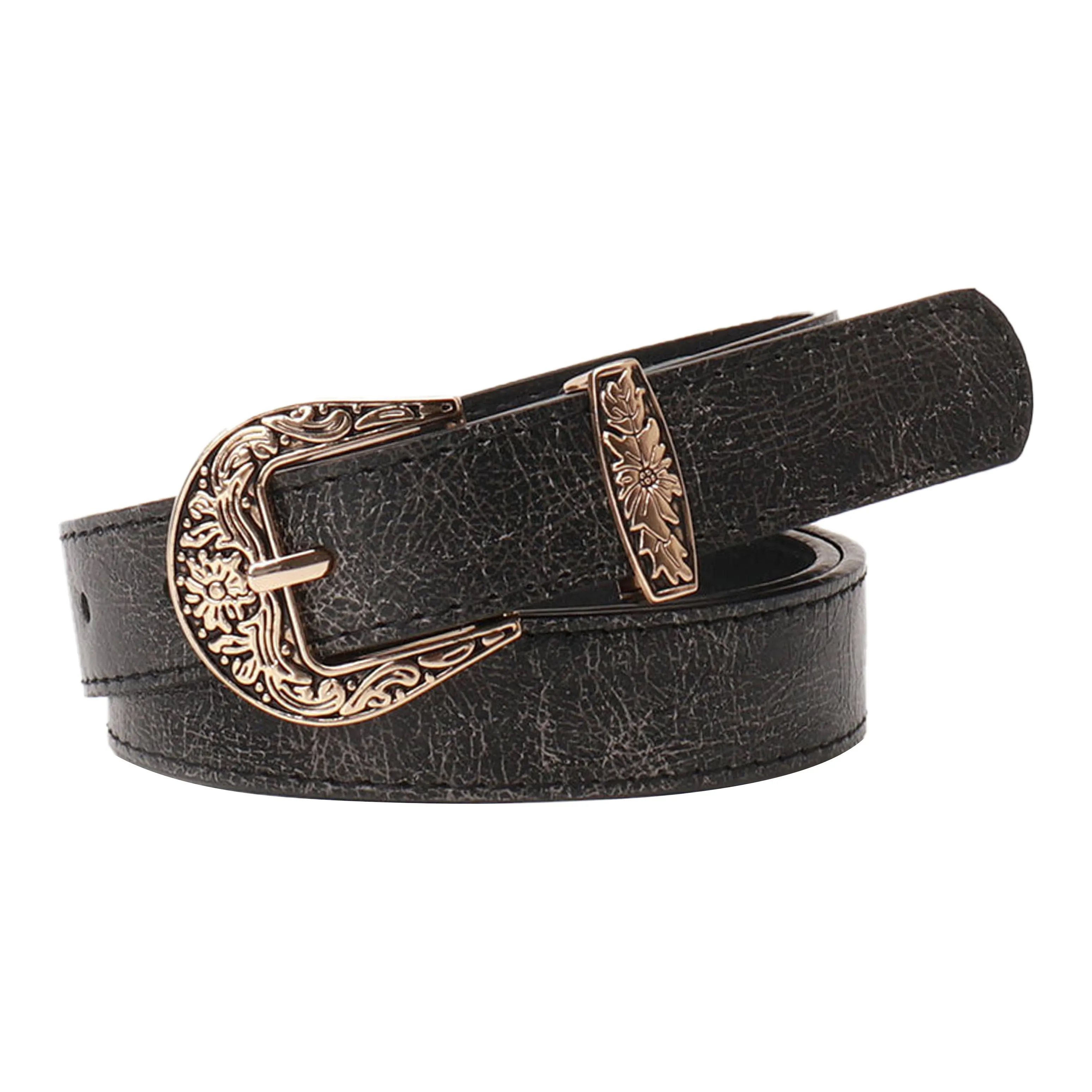 IOTS Alloy Leather Belts Unisex Approximately 2.4cm Wide