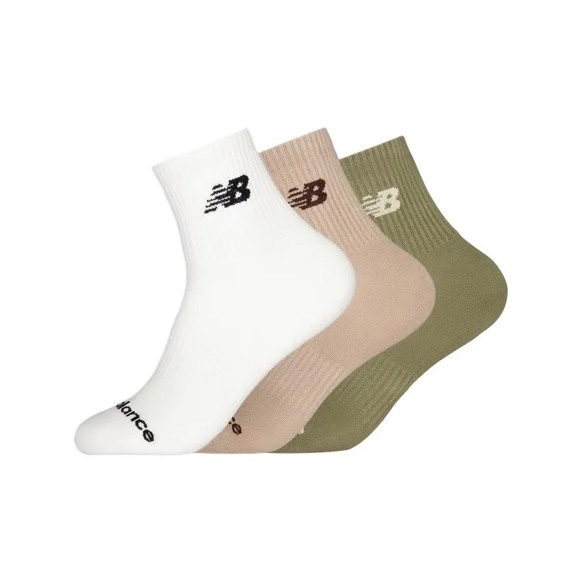 New Balance Носки Crew Унисекс 3 упаковки белый + розовый + зеленый