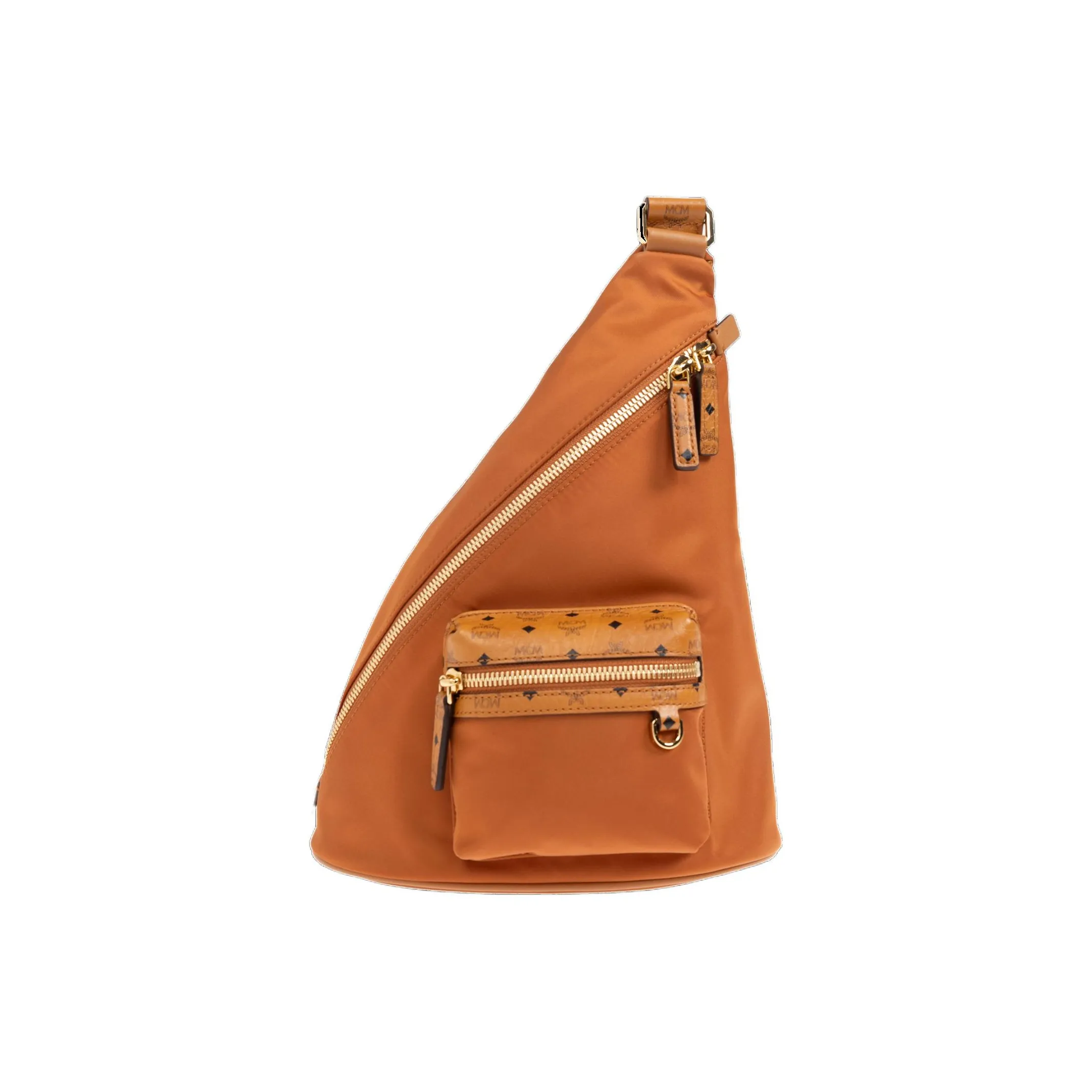 MCM Aren Visetos Нейлоновая Сумка через плечо Сумка Sling Мини Унисекс Коньяк