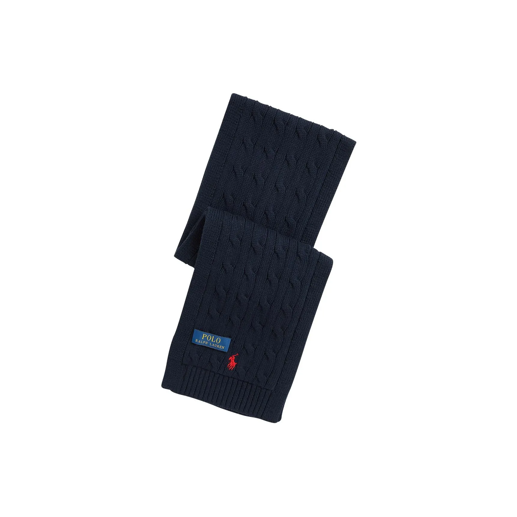 Polo Ralph Lauren 100% Cotton Polyester Cotton Fabric Wool Knit Scarves Kids' Dark Blue