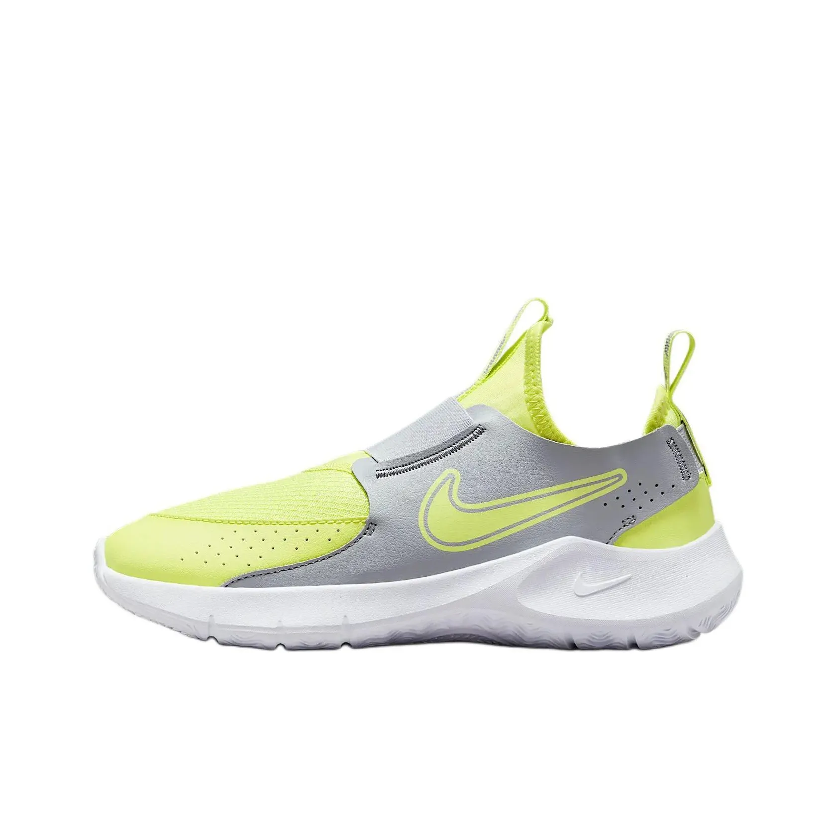 Nike Flex Runner 3 Slip-Resistant Abrasion-Resistant Low Top Детская Беговая Обувь Желто-Белая Подростковая