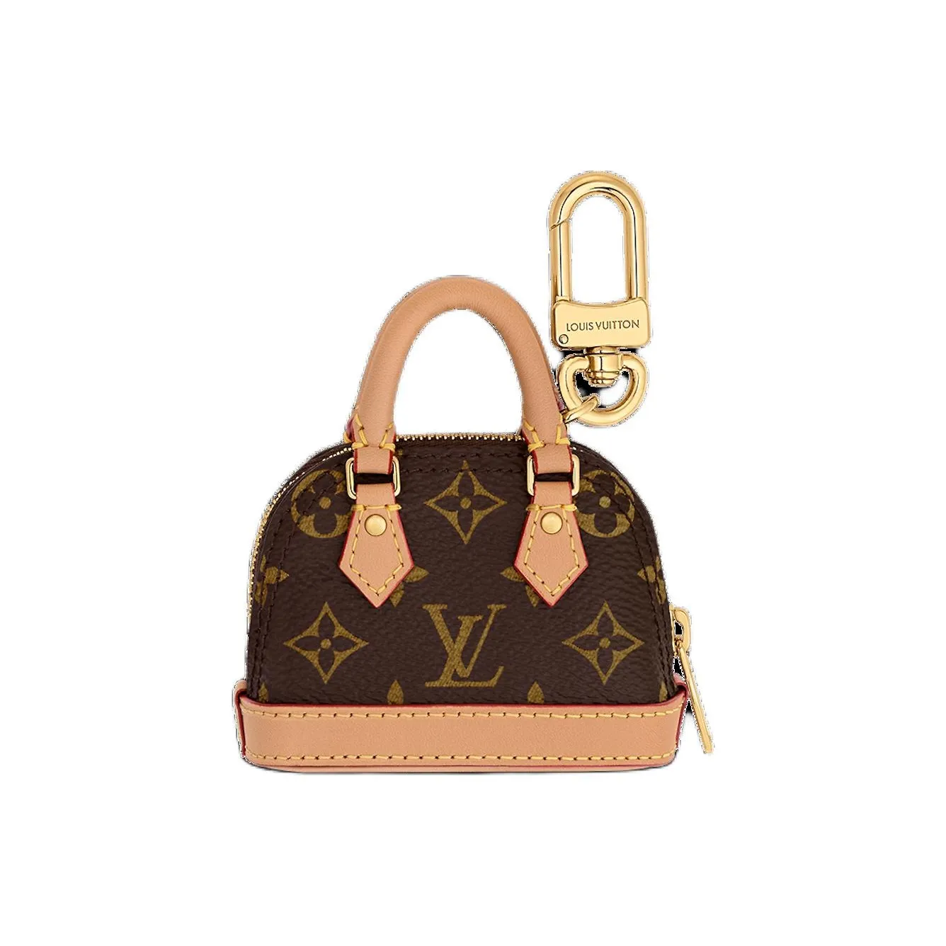 LOUIS VUITTON Alma Coated Canvas With Cow Leather Accessory Bag Charm Bag Merch Women's Brown
