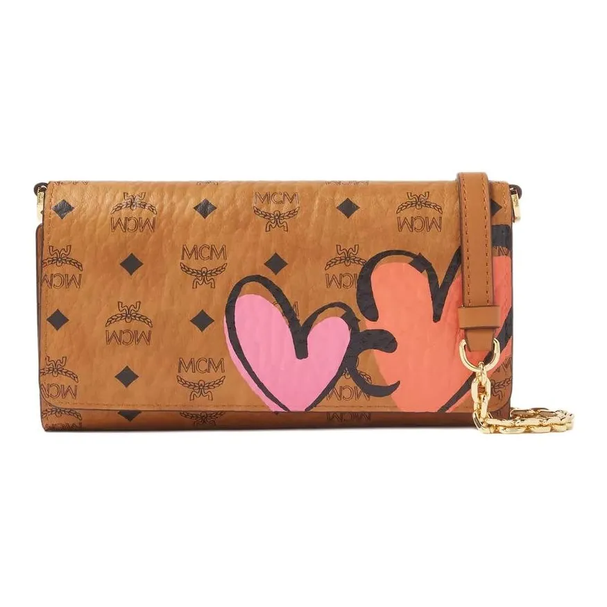 MCM Visetos Coated Canvas With Leather Wallet Women's Brown