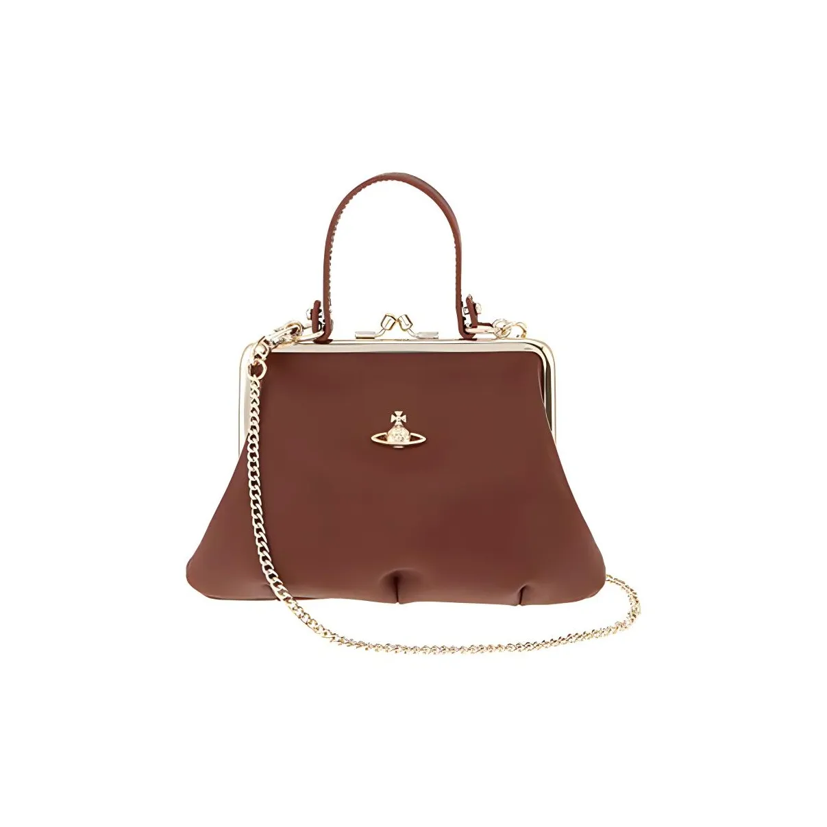 Vivienne Westwood Кожа Пельменная Сумка Сумка через плечо Сумка на одно плечо Сумка для женщин Коричневый