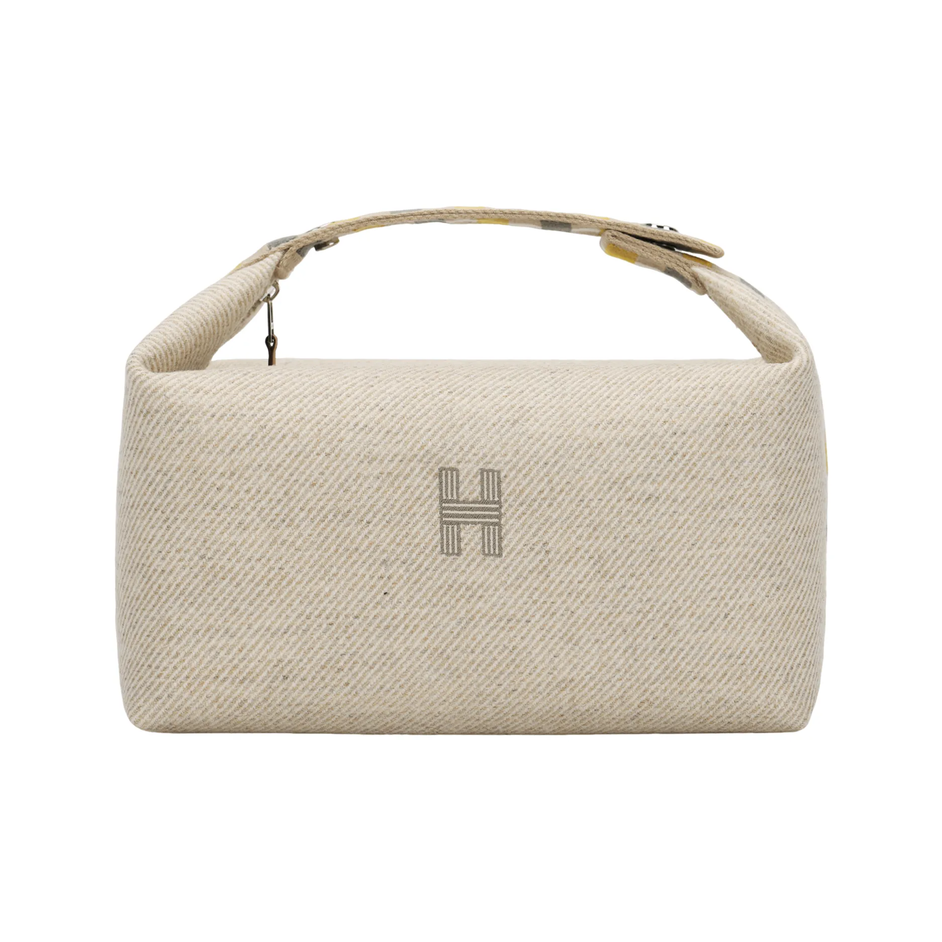 HERMES Bride-a-Brac Canvas Canvas Bag Toiletry Bag Unisex 01 Blanc Pure White