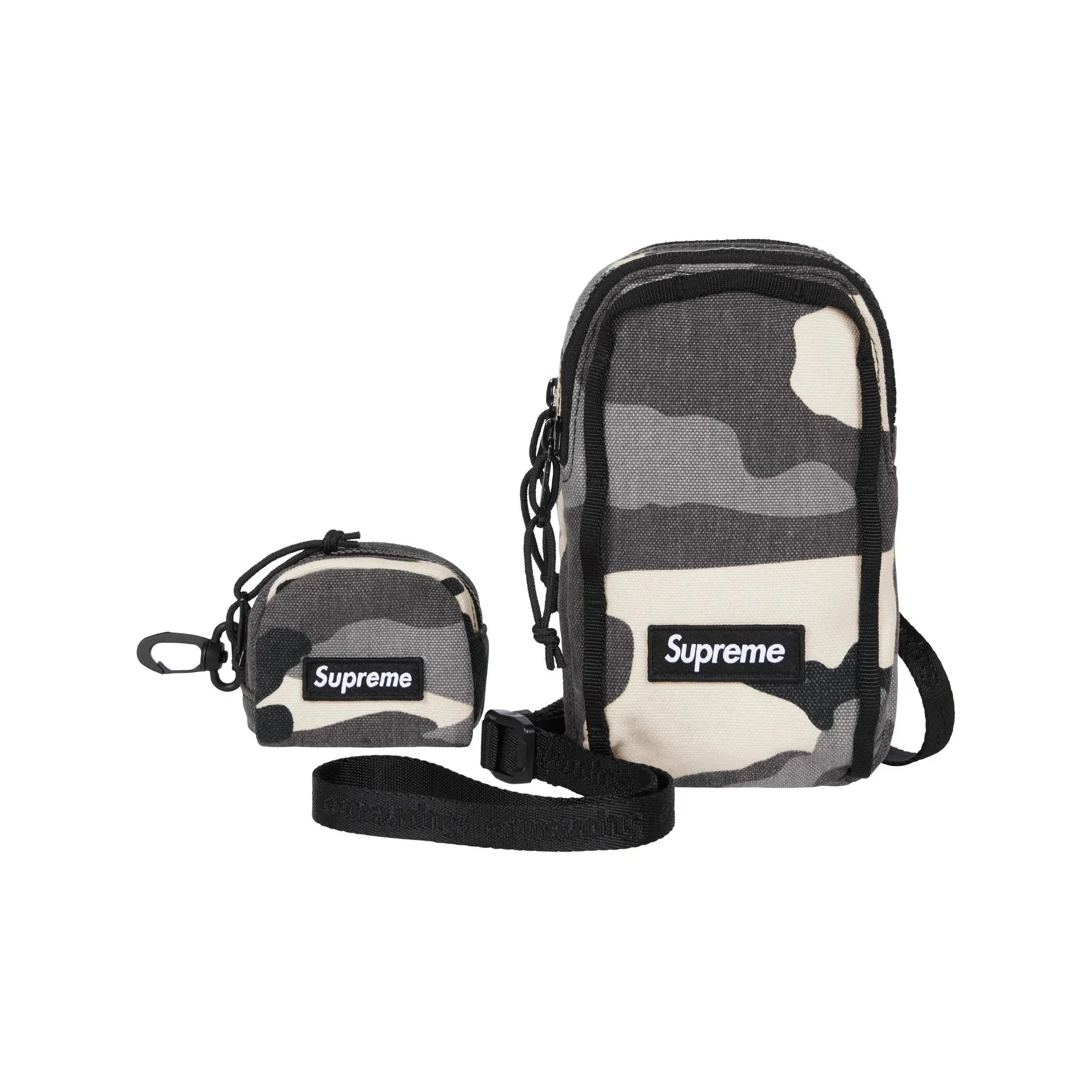 Supreme Холст Camera Сумка Монетница Комбо Набор Мини Унисекс Камуфляж Серый