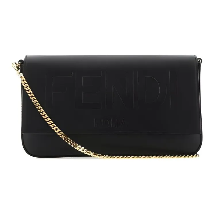 FENDI Calfskin Wallets Crossbody Bags Shoulder Bags Women's Black