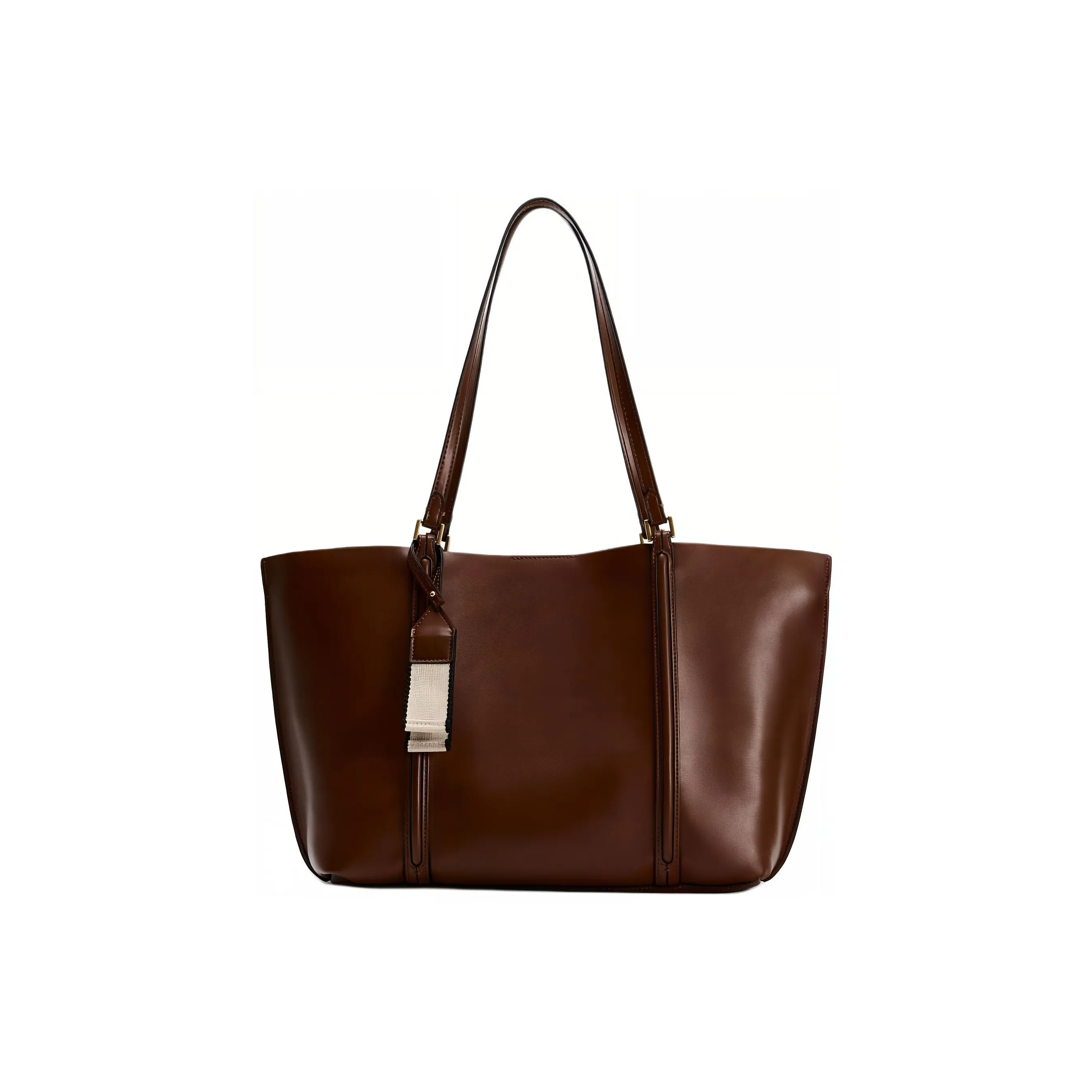 ZARA PU Tote Bag, Shopping Bag, Handbag, Shoulder Bag Women's Brown