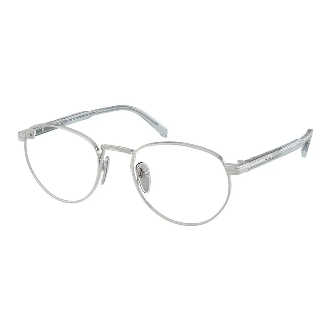 PRADA Металл Овал Оправы для очков Мужской Серебряный
